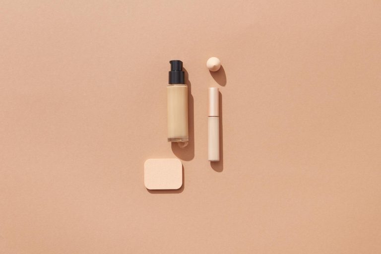 Neutral makeup products arranged for a Fenty Beauty sale shopping guide