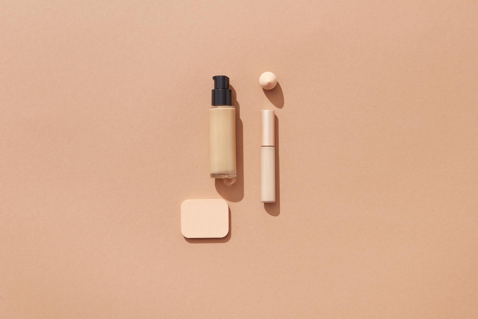 Neutral makeup products arranged for a Fenty Beauty sale shopping guide